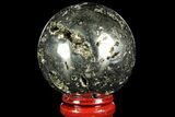 Polished Pyrite Sphere - Peru #97976-1